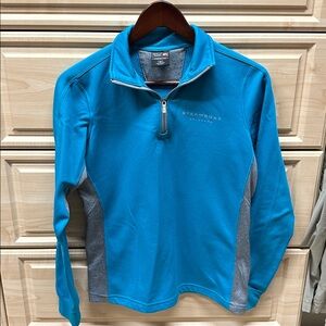 Steamboat Women's Blue and Gray Quarter-Zip Top